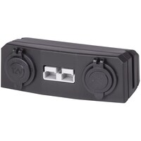 Surface Mount Bracket with 50A Battery Connector Dual USB-A & Cigarette Sockets