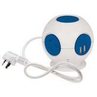Jackson PT5700BL 4 Socket Power Block with 2.1A USB Charging  & Mountable Design
