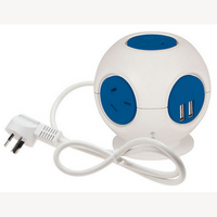 Jackson PT5700BL 4 Socket Power Block with 2.1A USB Charging  & Mountable Design