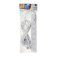 Jackson 6 way power Board Strip 5m Lead Surge & Overload Protected Switch