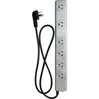 Jackson 6 Way Powerboard with Surge Protection Silver New