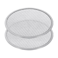 SOGA 2X 10-inch Round Seamless Aluminium Nonstick Commercial Grade Pizza Screen Baking Pan