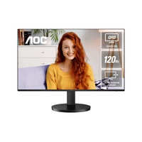 AOC 27' IPS Q27B3CF3: 2560×1440 @ 120Hz, 1ms MPRT, 350 nits, sRGB 116%, USB-C (65W), HDMI 2.0, USB hub, speakers, height-adjustable, VESA 100mm