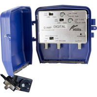 HILLS QAMP UHF/VHF 'F' Type Masthead Amp Amplifier Mhqamp Switchable Gains