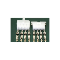 8 Way Plug & Socket Set Plastic Spade Pin Contact Receptacle and Tabs