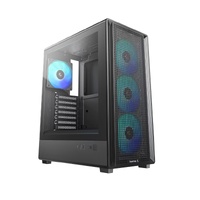 DeepCool CC550 4F High Airflow Mid Tower ATX Case, 4 Pre-Installed Fans, USB3.0 x1,USB2.0 x1,Type-C x1,Audio x1