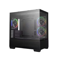 DeepCool CG380 3F Panoramic Dual Tempered Glass Micro ATX Case, 3 Pre-installed PWM ARGB Fans 1×USB-C Gen2, 2×USB 3.0, Audio/Mic