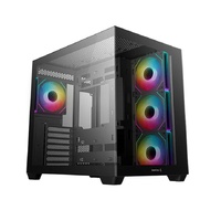 DeepCool CG530 4F ATX Case, Tempered Glass, 4 Pre-Instaled Fans, USB3.0×2、Gen2 Type-C x1、Audio/Mic×1, Cable,  Supports Rear Connector