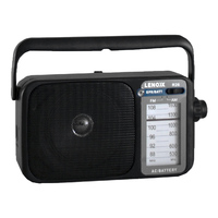 Lenoxx AM-FM Mantle Radio With Classic Frame Retro-Style Station Scanner Black 