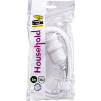 HPM 2m Piggyback Extension Lead with Moulded Plugs and Sockets White