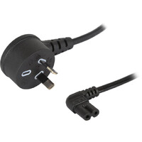 DOSS R750ACR 240VAC Mains Figure 8 IEC-C7 Right Angle Both Ends Power Lead