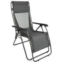 Flat Fold Layback Lounger Melange maximum holding weight of 150kg