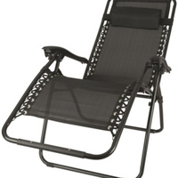 Flat Fold Layback Lounger Chair Folds Flat Padded Headrest Supports up to 120kg