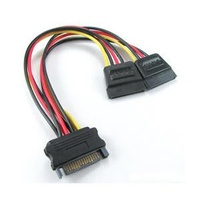 RC-5084 SATA Power Splitter Cable, 1 x 15pin M, 2 x 15 pin F, 15 cm