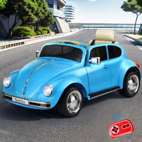 Rigo Kids Ride On Car Licensed Volkswagen Beetle Electric Toys Horn Remote 6V Blue