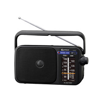 Sansai AC DC Portable AM FM Radio Telescopic Antenna with Earphone Plug 