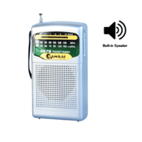 Sansai AM-FM Pocket Radio with Built in Speaker Telescopic Antenna Earphone Plug