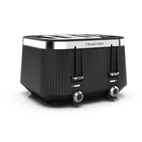 Russell Hobbs RHT2677BLK Bronte 4 Slice Toaster Large Capacity Family Black