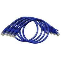 0.5mtr RJ45 Cat 5e Patch Cable - Blue 12 Multi-Pack