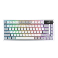 ASUS ROG AZOTH/NXSM/PBT/WHT Gaming Keyboard, OLED Display, NX Storm Switch, 75 Keys, Tri-mode Connection, White, Tactile Bump/Clicky