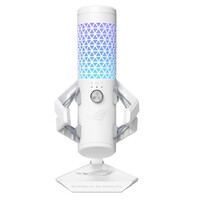 ASUS ROG CARNYX White Gaming Microphone,Studio-grade 25 mm condenser capsule, 192 kHz / 24-bit sampling rate, High-pass filter, ASUS Aura Sync