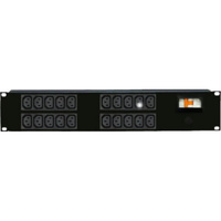 IEC C13 Strip 2U with Power Lead Built-In Thermal Magnetic 10A Circuit Breaker