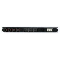 Prolink IEC-Lock 1U Power Strip Rack PDU 4x C13 3x C19 C20 Inlet 15A Safety Breaker