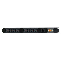 Prolink RPH801 8x C13 IEC-Lock Horizontal PDU&Thermal Magnetic Circuit Breaker