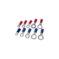 Ring Terminals Red 3Mm Stud 25PK Wire Range 0.5-1Mm Square