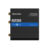 Teltonika RUT200 Industrial Cellular Router, WAN Failover, Compact and Reliable Industrial 4G LTE Router/Firewall, PSU included