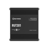 Teltonika RUT301 Industrial Ethernet Router, Rugged Industrial Ethernet Router, 5 Ethernet Ports, 2 Configurable Digital Inputs/Outputs, PSU included