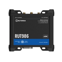 Teltonika RUT986 INDUSTRIAL GLOBAL LTE CAT 4 ROUTER, Telit Cat 4 Modem, 4x Ethernet Ports, PSU included