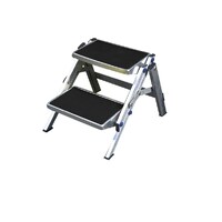 Double Stage Step Type Ladder with Reinforcing Bars 380mm High Rubber Tread