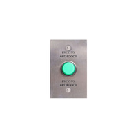 S0154 Push To Open Steel Wallplate with Green LED Pushbutton SPDT Type Switch 