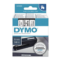 D1 Blk on Wht 9mm x7m Tape