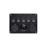 S2753 6 Way Switch Panel With Meter- USB-Cig Socket