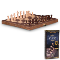 Smart Brain Classy Timber French Cut Chess 30cm Book Style Folding-Board