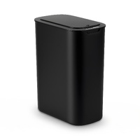 Devanti Automatic Trash Bin with Lid 21L Motion Sensor Kitchen Bin Touchless Garbage Can Modern Black Plastic Slim Rubbish Bin with Liner Holder for K