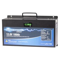 Powertech 12.8V 100Ah Lithium Slimline Deep Cycle Battery with Metal Case