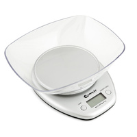 Sansai Digital Glass Kitchen Scale Bowl Cook Measuring White Large LCD Display