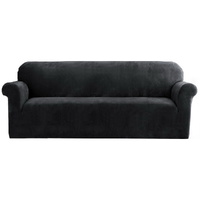Artiss Sofa Cover Couch Covers 4 Seater Velvet Black