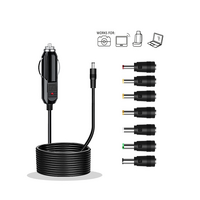 Sansai DC Car Universal Power Cable 7 Interchangeable Plugs Connectors Black