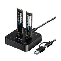 Simplecom SD550v3 USB 3.2 Gen2 to Dual Bay NVMe M.2 SSD Docking Station Duplicator Offline Clone