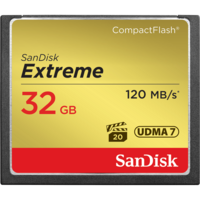 SanDisk Extreme CF, CFXSB 32GB, VPG20, UDMA 7, 120MB/s R, 85MB/s W, 4x6, Lifetime Limited