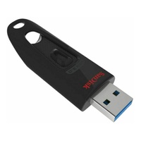 SanDisk Ultra 64GB USB3.0 Flash Drive ~130MB/s Memory Stick Thumb Key Lightweight SecureAccess Password-Protected Retail 5yr Black