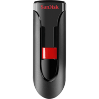 SanDisk Cruzer Glide 3.0 USB Flash Drive, CZ600 64GB, USB3.0, Black with red slider, retractable design, 5Y