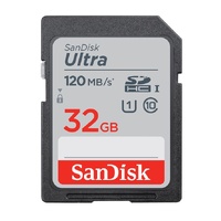 (LS) SanDisk Ultra 32GB SDHC SDXC UHS-I Memory Card 120MB/s Full HD Class 10 Speed Shock Proof Temperature Proof Water Proof X-ray Proof (EOL)