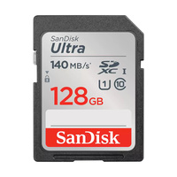 SanDisk Ultra 128GB SDHC SDXC UHS-I Memory Card 140MB/s Full HD Class 10 Speed Shock Proof Temperature Proof Water Proof X-ray Proof Digital Camera