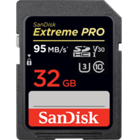 SanDisk Extreme Pro SDHC, SDXXG 32GB, U3, C10, V30, UHS-I, 95MB/s R, 90MB/s W, 4x6, Lifetime Limited