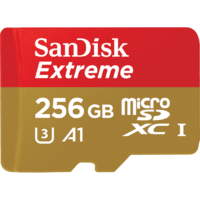 SanDisk Extreme microSDXC,V30,U3,C10,A2,UHS-I,160MB/s R,90MB/sW,4x6,SDadaptor,LifetimeLimited